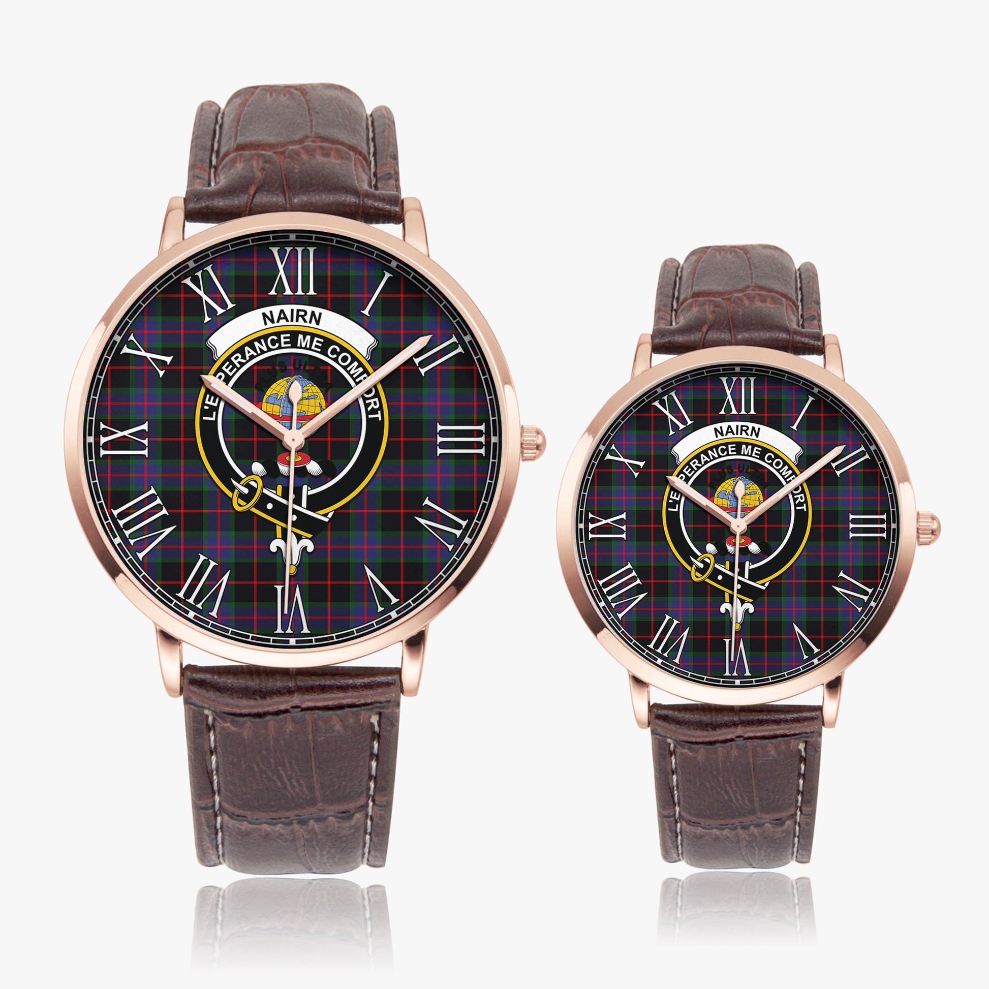 Nairn Tartan Family Crest Leather Strap Quartz Watch - Tartan Vibes Clothing