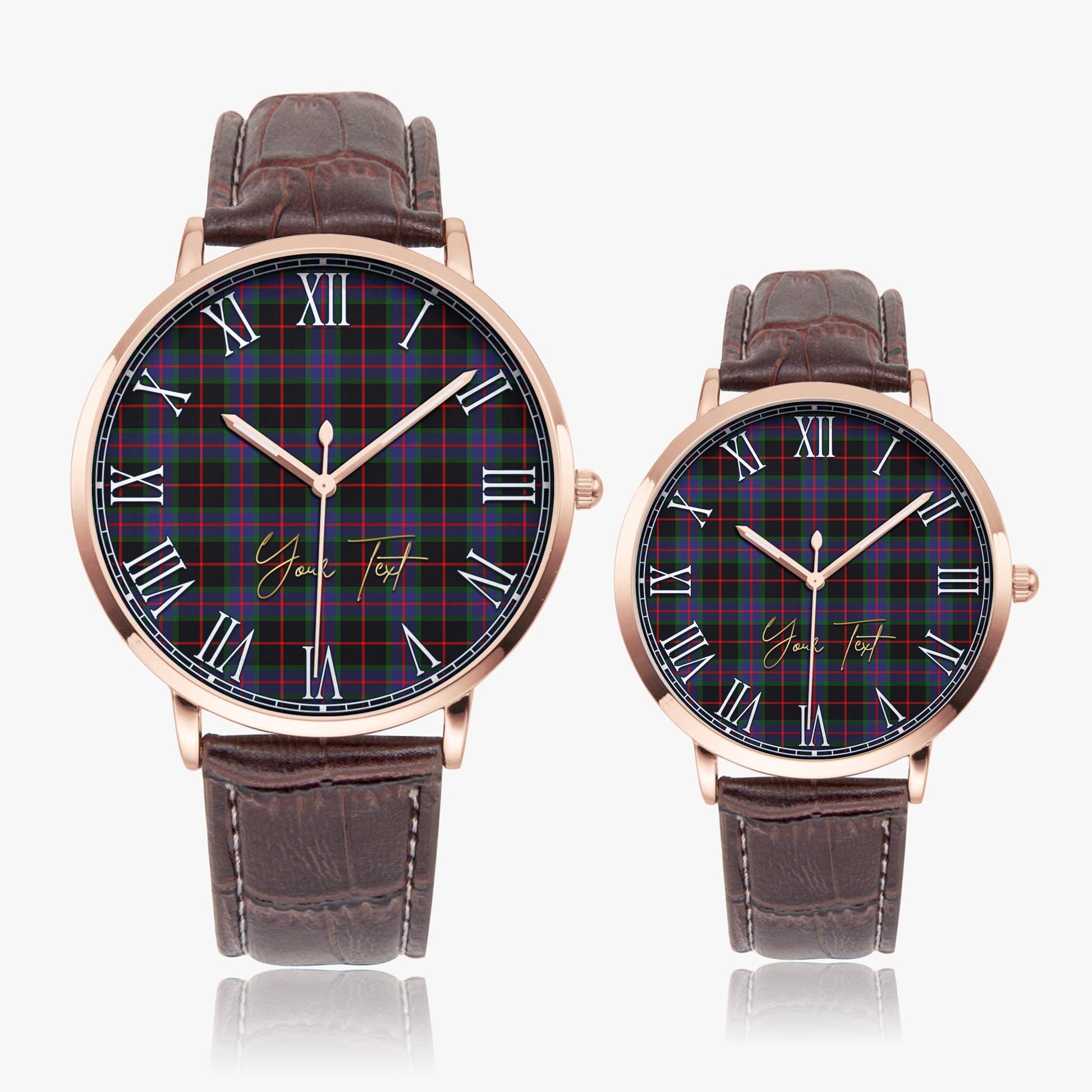 Nairn Tartan Personalized Your Text Leather Trap Quartz Watch - Tartan Vibes Clothing