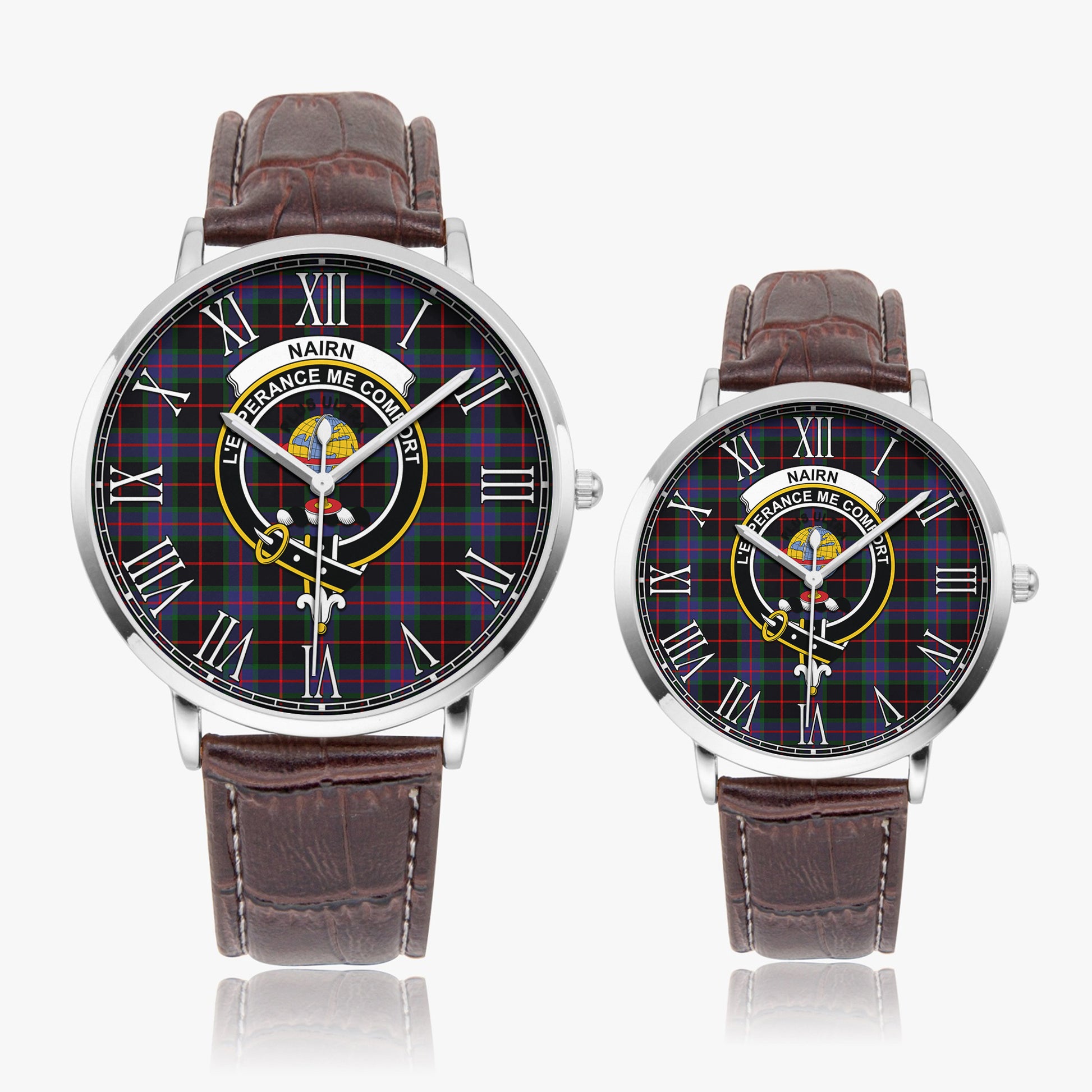 Nairn Tartan Family Crest Leather Strap Quartz Watch - Tartan Vibes Clothing