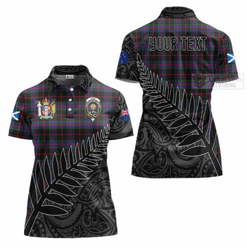 Nairn Crest Tartan Women's Polo Shirt with New Zealand Silver Fern Half Style Women - Tartan Vibes Clothing