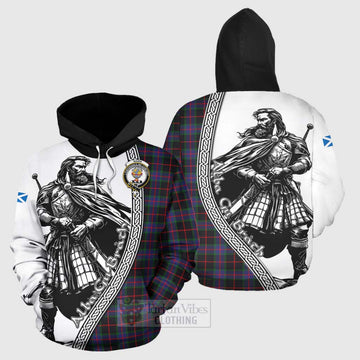 Nairn Tartan Clan Crest Hoodie with Highlander Warrior Celtic Style Zip Hoodie - Tartan Vibes Clothing