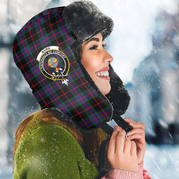 Nairn Tartan Winter Trapper Hat with Family Crest Winter Trapper Hat Universal Fit Circumference 22.8in (58cm) - Tartan Vibes Clothing