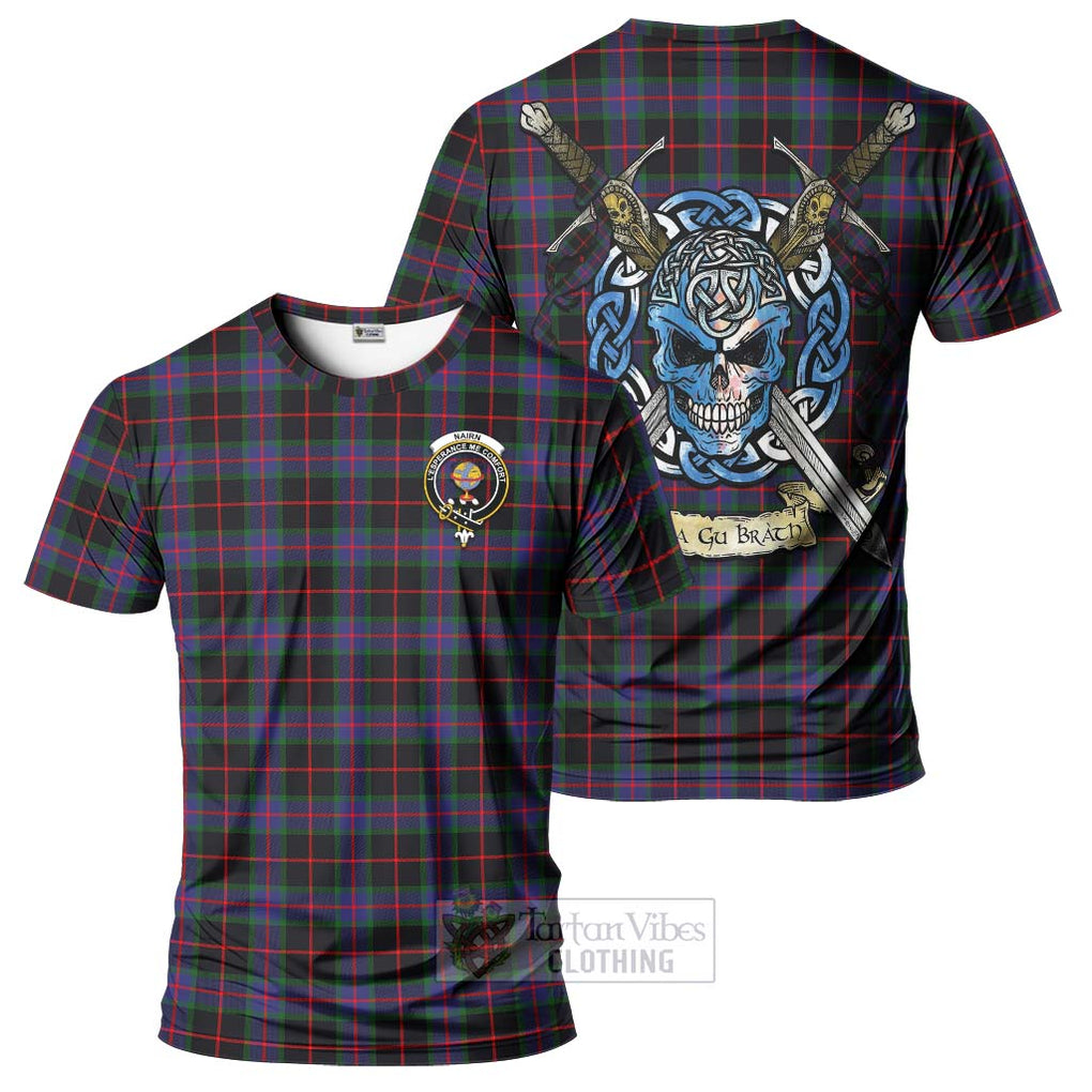 Nairn Tartan T-Shirt with Family Crest Celtic Skull Style Kid's Shirt - Tartan Vibes Clothing