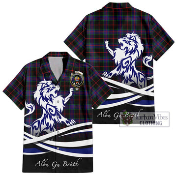 Nairn Tartan Hawaiian Shirt with Alba Gu Brath Regal Lion Emblem Kid - Tartan Vibes Clothing