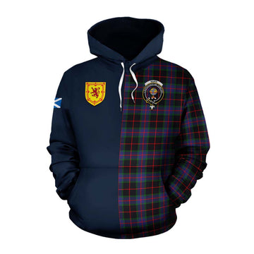 Nairn Tartan Cotton Hoodie Alba with Scottish Lion Royal Arm Half Style Pullover Hoodie XS - Tartan Vibes Clothing