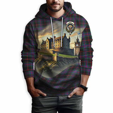 Nairn Tartan Family Crest Hoodie with Scottish Ancient Castle Style Pullover Hoodie - Tartan Vibes Clothing