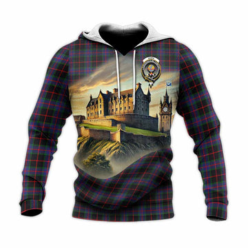 Nairn Tartan Family Crest Knitted Hoodie with Scottish Ancient Castle Style Unisex Knitted Pullover Hoodie - Tartan Vibes Clothing
