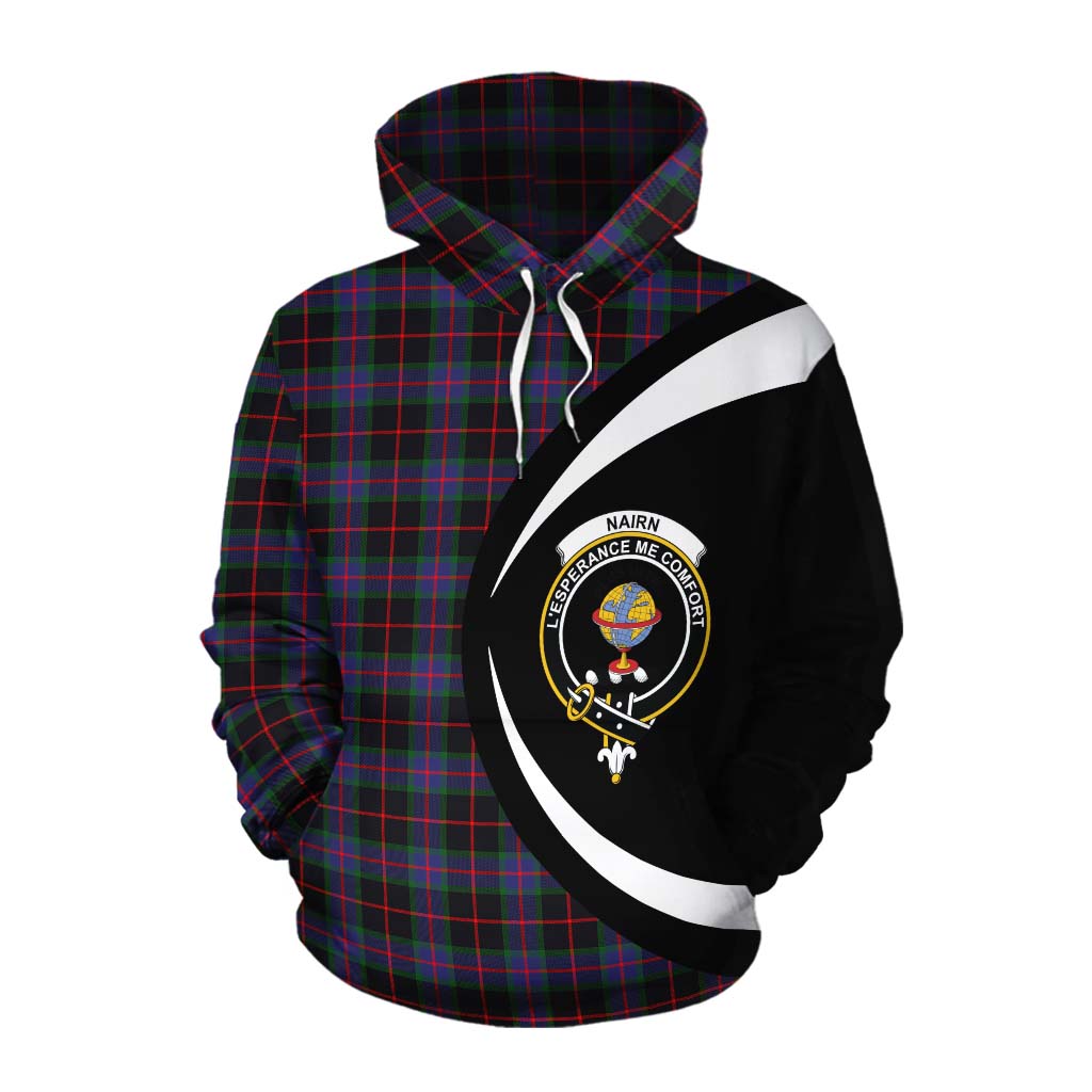 Nairn Tartan Cotton Hoodie with Family Crest Circle Style Pullover Hoodie XS - Tartan Vibes Clothing
