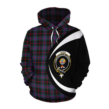 Nairn Tartan Cotton Hoodie with Family Crest Circle Style Pullover Hoodie XS - Tartan Vibes Clothing