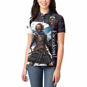 Tartan Vibes Clothing Nairn Crest Tartan Women's Polo Shirt Inspired by the Freedom of Scottish Warrior