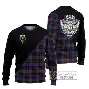 Nairn Tartan Ugly Sweater with Family Crest and Military Logo Style Unisex - Tartan Vibes Clothing