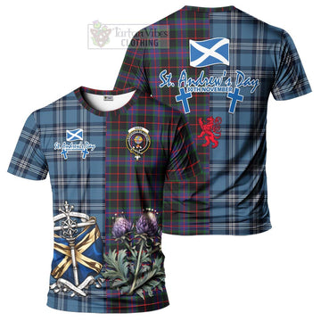 Nairn Tartan T-Shirt Happy St. Andrew's Day Half Tartan Style Kid's Shirt - Tartan Vibes Clothing