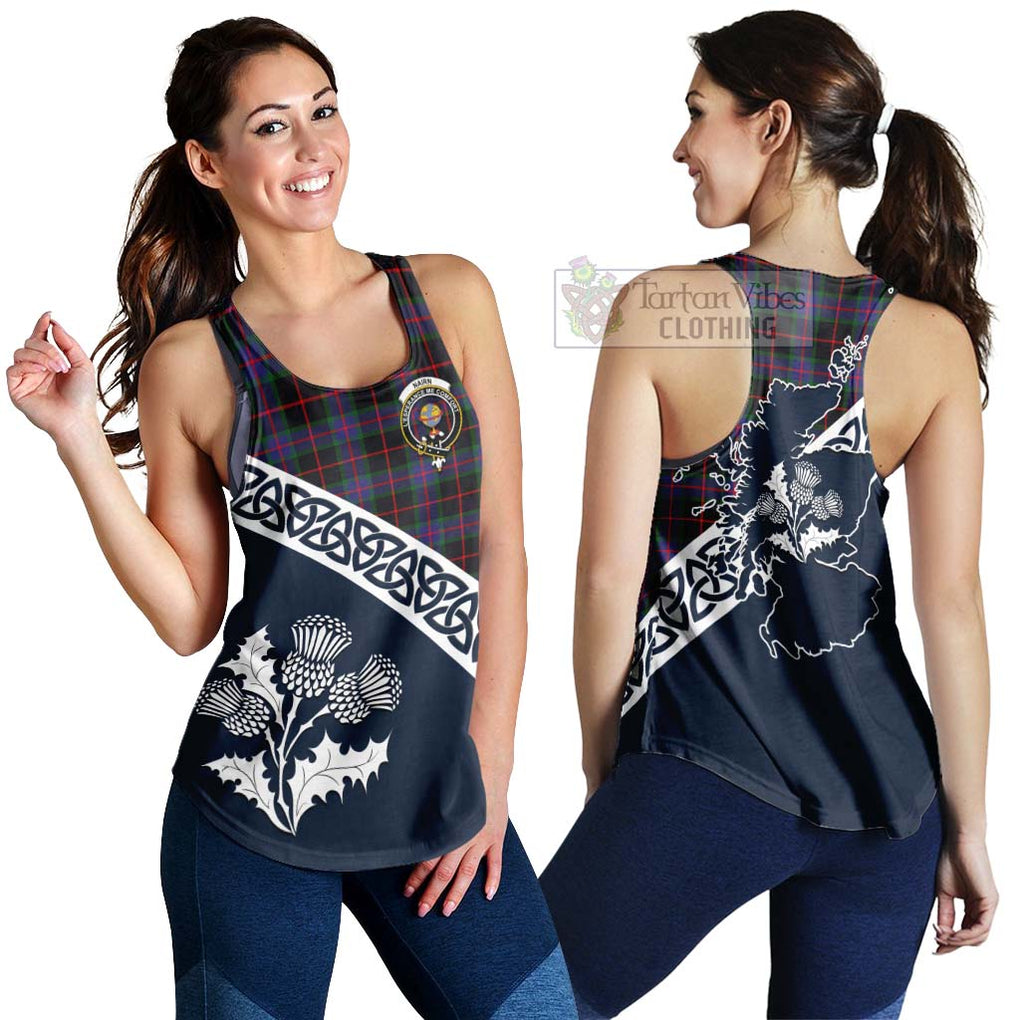Nairn Tartan Women's Racerback Tanks Featuring Thistle and Scotland Map 4XL - Tartan Vibes Clothing