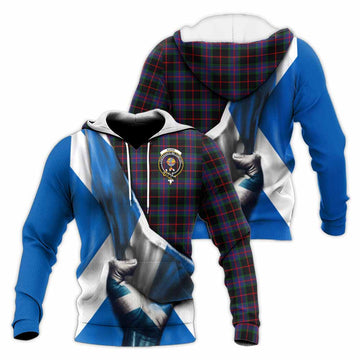 Nairn Tartan Knitted Hoodie with Family Crest Scotland Patriotic Style Unisex Knitted Pullover Hoodie - Tartan Vibes Clothing