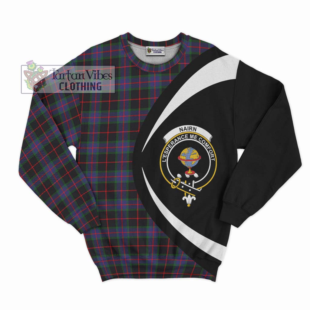 Nairn Tartan Sweatshirt with Family Crest Circle Style Unisex - Tartan Vibes Clothing