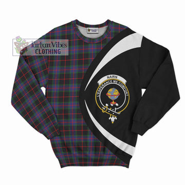 Nairn Tartan Sweatshirt with Family Crest Circle Style Unisex - Tartan Vibes Clothing