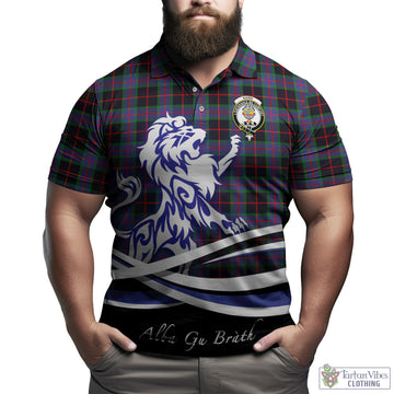 Nairn Tartan Polo Shirt with Alba Gu Brath Regal Lion Emblem Kid - Tartan Vibes Clothing