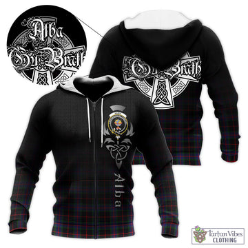 Nairn Tartan Knitted Hoodie Featuring Alba Gu Brath Family Crest Celtic Inspired Unisex - Tartan Vibes Clothing