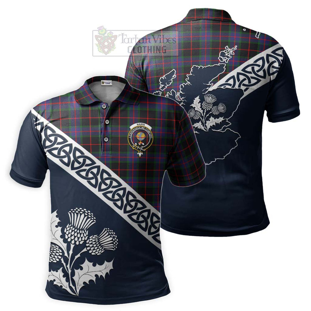 Nairn Tartan Polo Shirt Featuring Thistle and Scotland Map Kid - Tartanvibesclothing Store