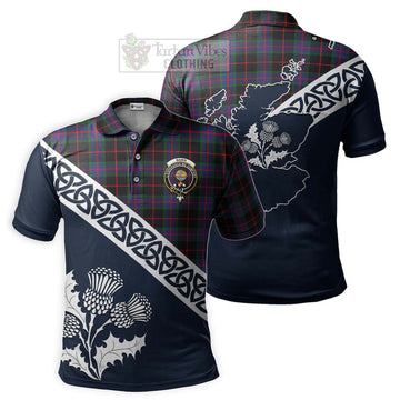 Nairn Tartan Polo Shirt Featuring Thistle and Scotland Map Kid - Tartanvibesclothing Store