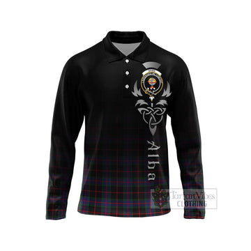 Nairn Tartan Long Sleeve Polo Shirt Featuring Alba Gu Brath Family Crest Celtic Inspired Unisex - Tartan Vibes Clothing