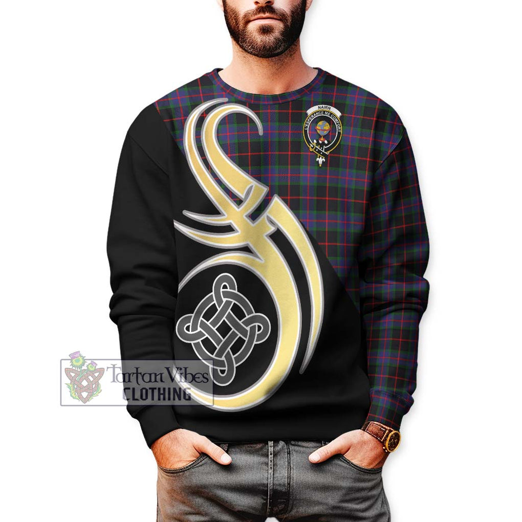 Nairn Tartan Sweatshirt with Family Crest and Celtic Symbol Style Unisex - Tartan Vibes Clothing
