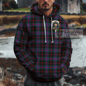 Nairn Tartan Cotton Hoodie with Family Crest Zip Hoodie - Tartan Vibes Clothing