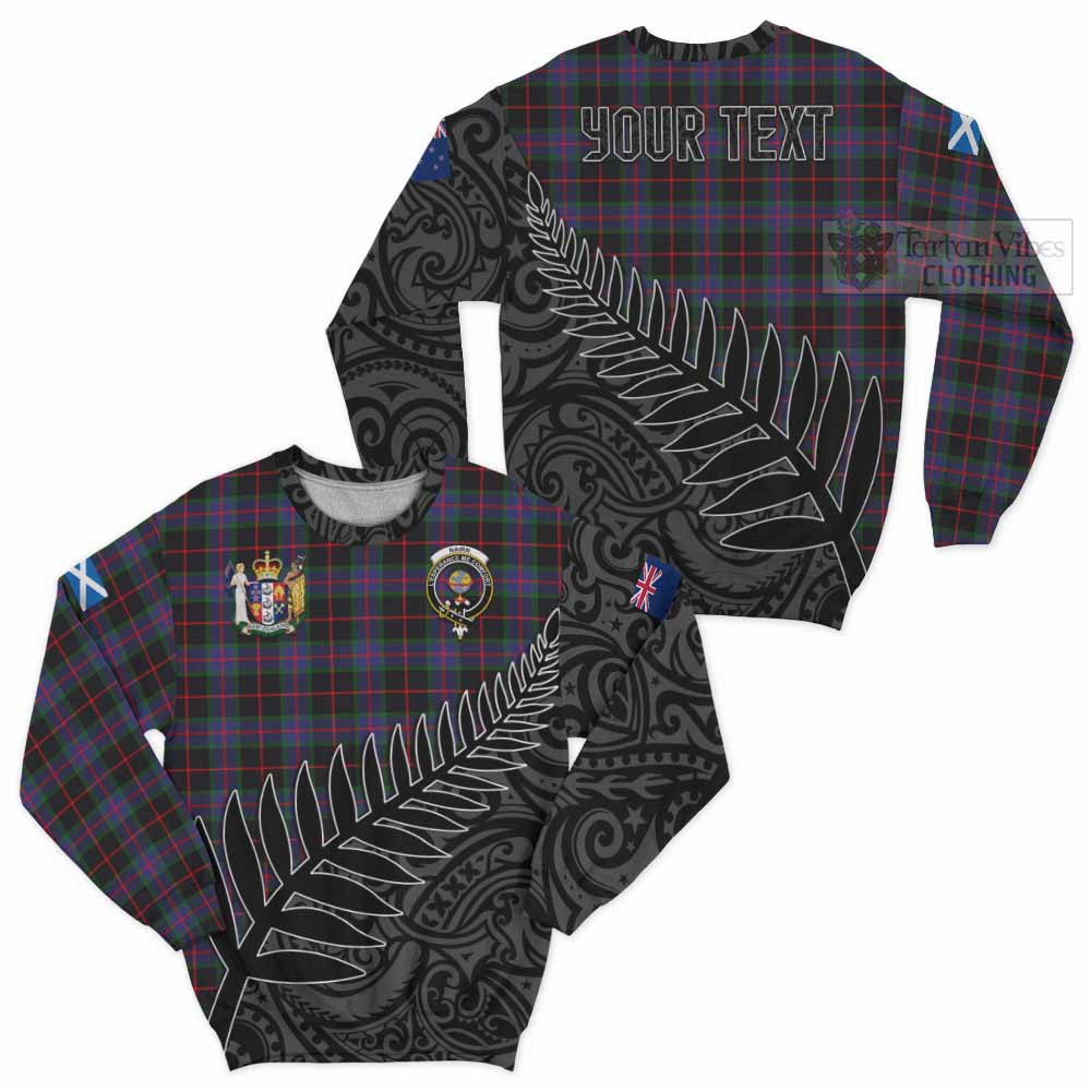 Nairn Crest Tartan Sweatshirt with New Zealand Silver Fern Half Style Unisex - Tartan Vibes Clothing