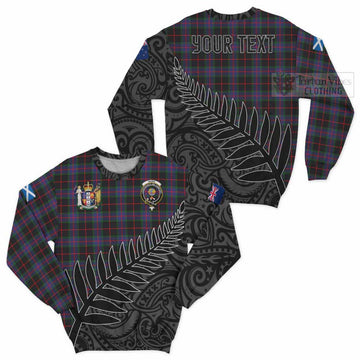 Nairn Crest Tartan Sweatshirt with New Zealand Silver Fern Half Style Unisex - Tartan Vibes Clothing