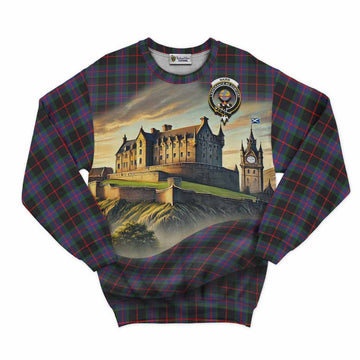 Nairn Tartan Family Crest Sweatshirt with Scottish Ancient Castle Style Unisex - Tartan Vibes Clothing