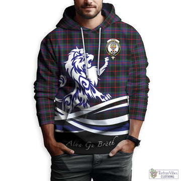 Nairn Tartan Hoodie with Alba Gu Brath Regal Lion Emblem Zip Hoodie - Tartan Vibes Clothing