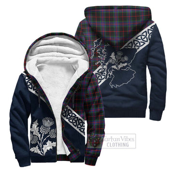 Nairn Tartan Sherpa Hoodie Featuring Thistle and Scotland Map Unisex - Tartan Vibes Clothing