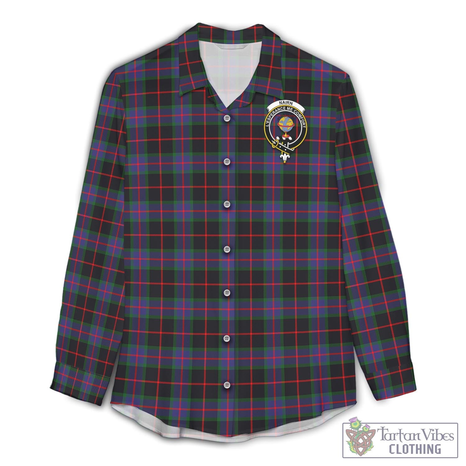 Nairn Tartan Women's Casual Shirt with Family Crest Female - Tartan Vibes Clothing