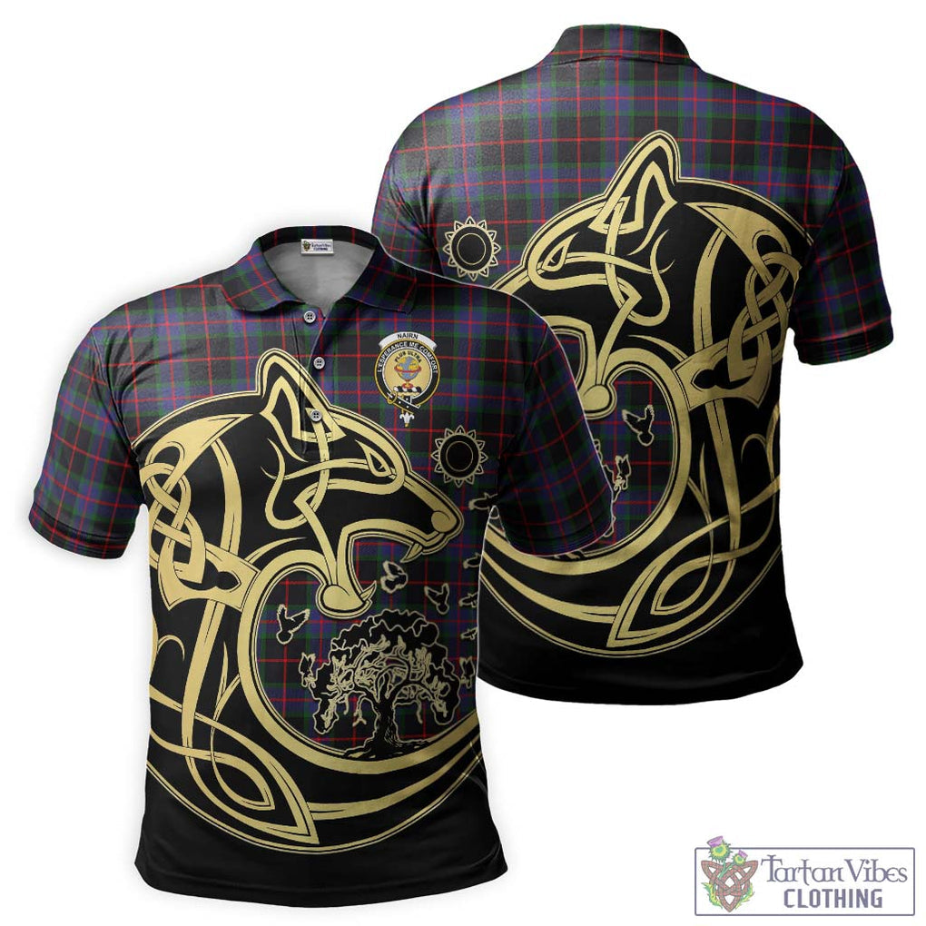 Nairn Tartan Polo Shirt with Family Crest Celtic Wolf Style Kid - Tartan Vibes Clothing