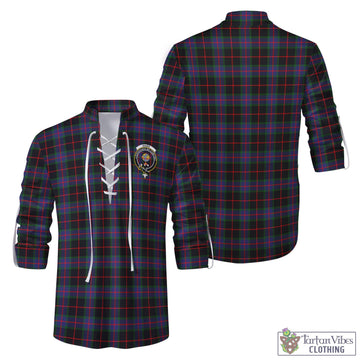 Nairn Tartan Men's Scottish Traditional Jacobite Ghillie Kilt Shirt with Family Crest Men - Tartan Vibes Clothing