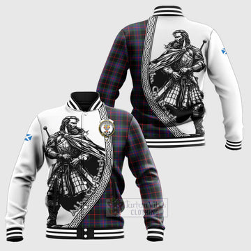 Nairn Tartan Clan Crest Baseball Jacket with Highlander Warrior Celtic Style Unisex - Tartan Vibes Clothing