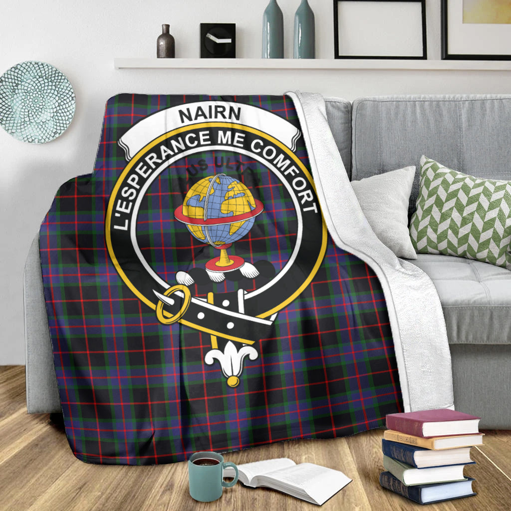 Nairn Tartan Blanket with Family Crest X-Large 59 x 79 inches 150 x 200 cm - Tartan Vibes Clothing
