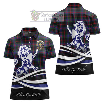Nairn Tartan Women's Polo Shirt with Alba Gu Brath Regal Lion Emblem Women - Tartan Vibes Clothing