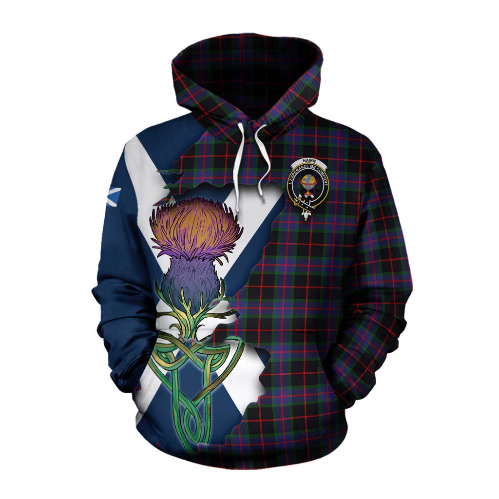 Nairn Tartan Family Crest Cotton Hoodie Scottish Thistle Celtic Inspired Pullover Hoodie XS - Tartan Vibes Clothing