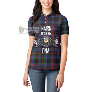 Nairn Tartan Women's Polo Shirt with Family Crest DNA In Me Style Women - Tartan Vibes Clothing