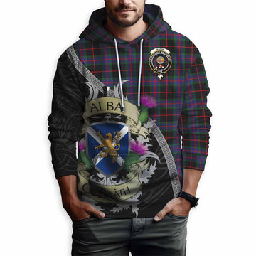 Nairn Tartan Family Crest Hoodie Lion Rampant Royal Thistle Shield Celtic Inspired Pullover Hoodie - Tartan Vibes Clothing