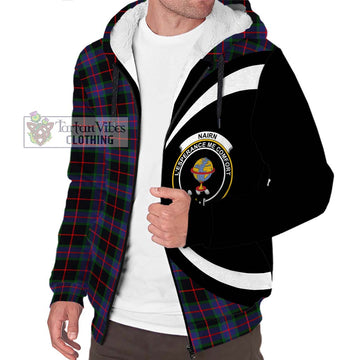 Nairn Tartan Sherpa Hoodie with Family Crest Circle Style Unisex S - Tartan Vibes Clothing