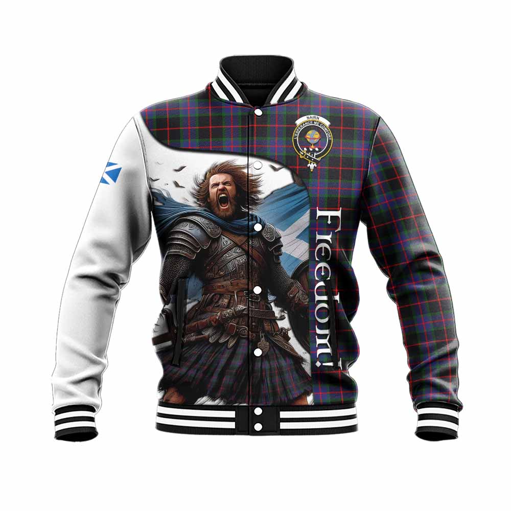 Tartan Vibes Clothing Nairn Crest Tartan Baseball Jacket Inspired by the Freedom of Scottish Warrior