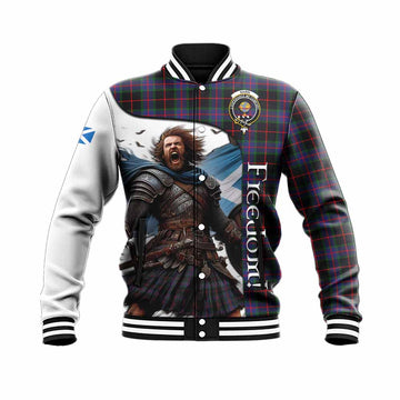 Tartan Vibes Clothing Nairn Crest Tartan Baseball Jacket Inspired by the Freedom of Scottish Warrior
