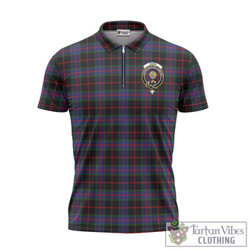 Nairn Tartan Zipper Polo Shirt with Family Crest Unisex - Tartan Vibes Clothing
