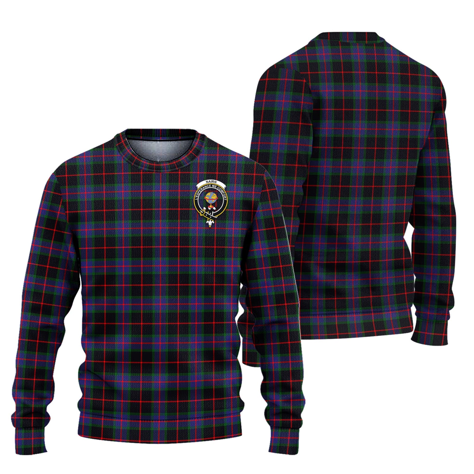 Nairn Tartan Ugly Sweater with Family Crest Unisex - Tartan Vibes Clothing