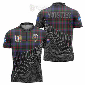 Nairn Crest Tartan Zipper Polo Shirt with New Zealand Silver Fern Half Style Unisex - Tartan Vibes Clothing