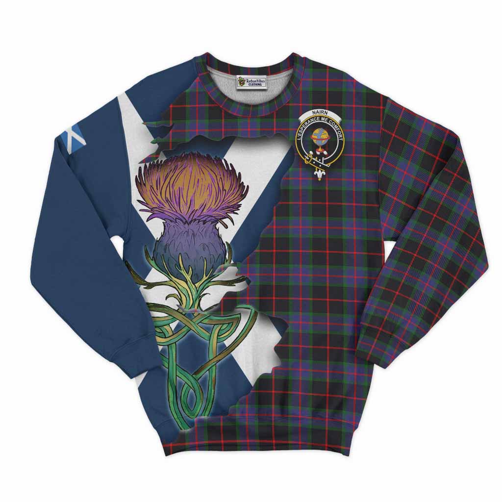 Tartan Vibes Clothing Nairn Tartan Family Crest Sweatshirt Scottish Thistle Celtic Inspired