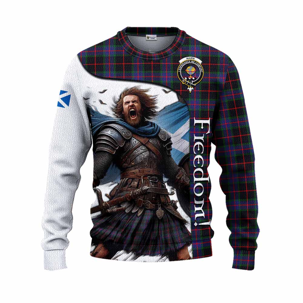 Tartan Vibes Clothing Nairn Crest Tartan Knitted Sweater Inspired by the Freedom of Scottish Warrior