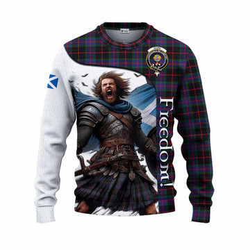 Tartan Vibes Clothing Nairn Crest Tartan Knitted Sweater Inspired by the Freedom of Scottish Warrior